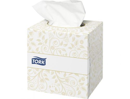 Lencos de papel tork extra suaves 2 folhas 20,9x20 cm caixa cubo de 100 unidades , Tork , 155687 , 7322540123753